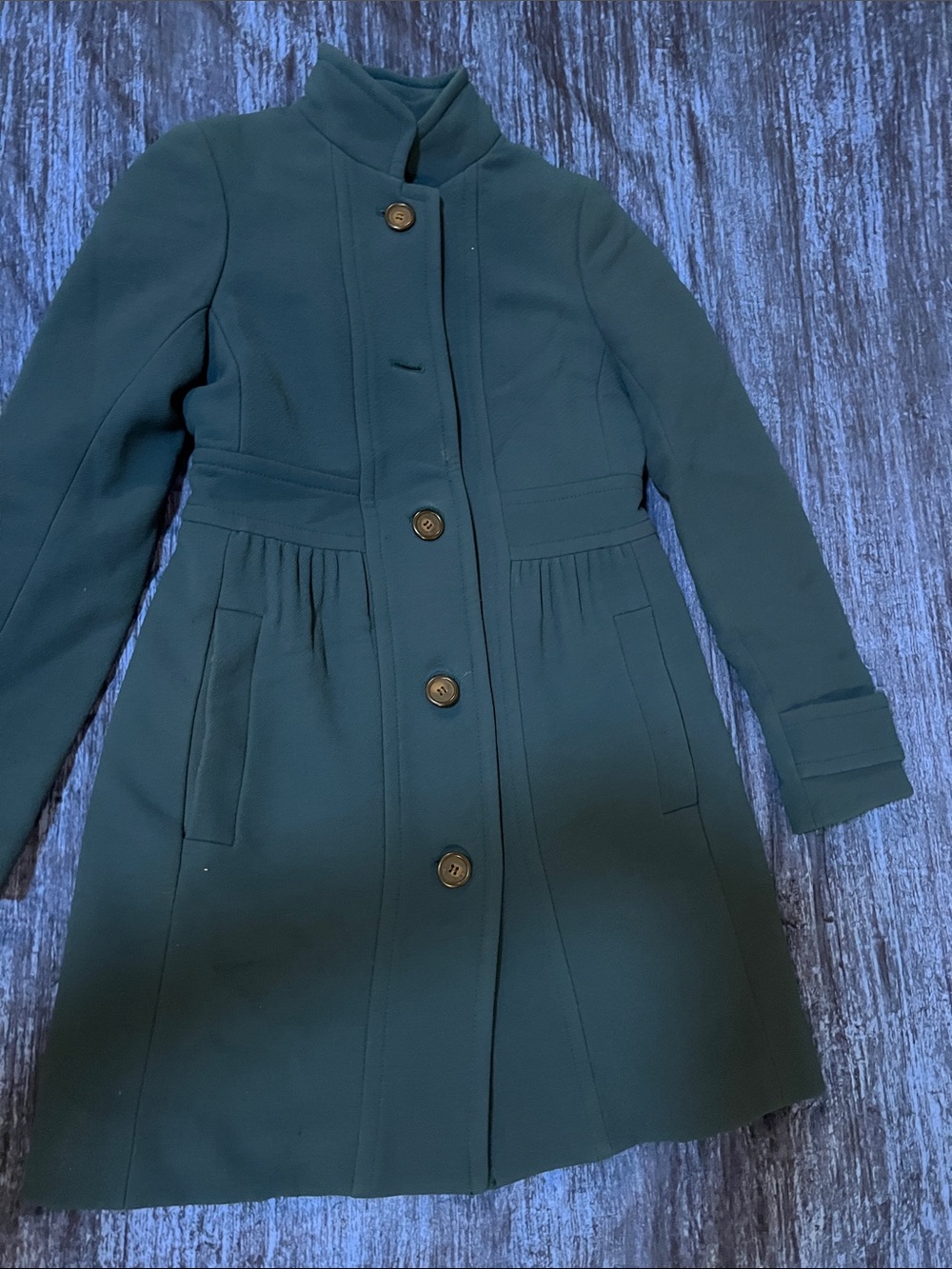 J. Crew Girls Teal Button-Front Pea Coat